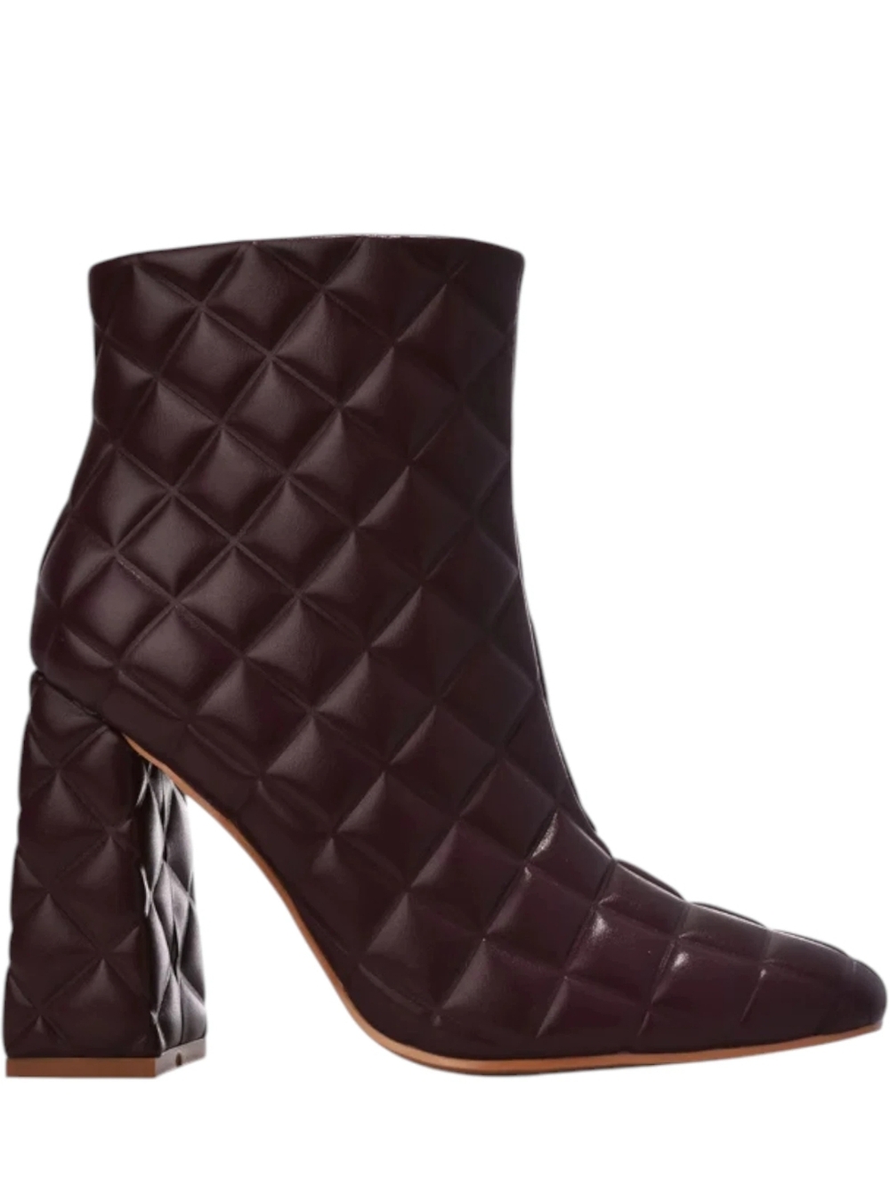Cape Robbin Quilted Block Heel Ankle Boot - Dark Brown